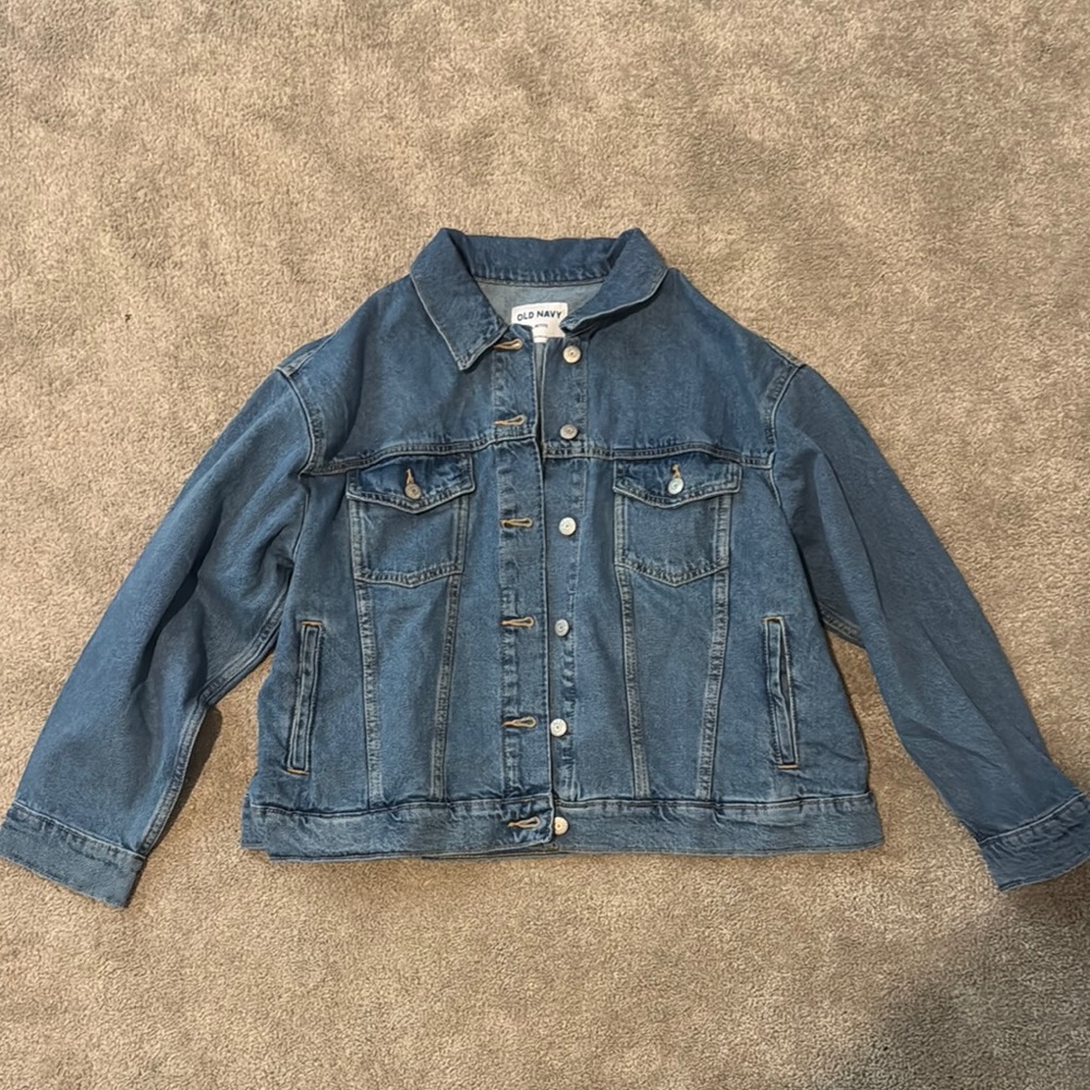 Old Navy Blue Jean Jacket Timeless Cropped Design